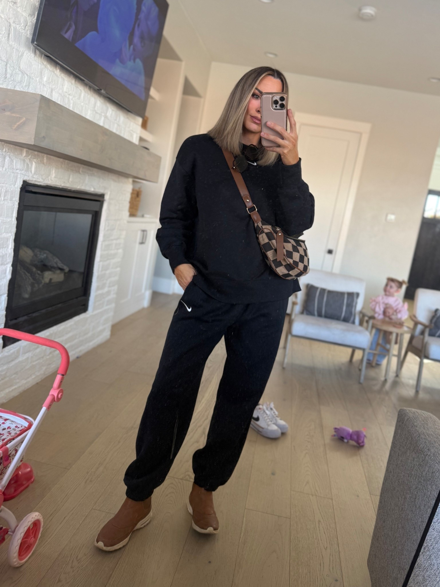 Dance competition day! Wanted a cozy outfit  love this set! 
Sweatshirt and pants medium tall girl friendly 

#LTKTall #LTKmomlife #LTKOver40