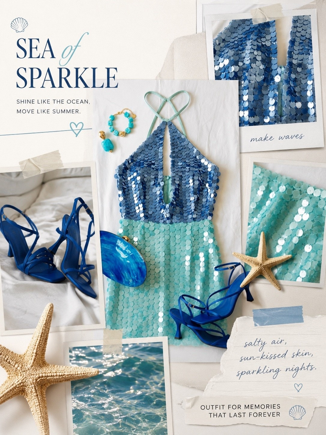 Ocean hues, endless sparkle, and the perfect statement look. ✨💙 This sequined mini dress instantly makes you feel vacation-ready—just add your favorite heels and a chic clutch for the ultimate summer night outfit. Every piece is linked in my storefront. 🫶

#SummerStyle #AmazonFashion #LTKStyle #VacationOutfit #SparkleSeason