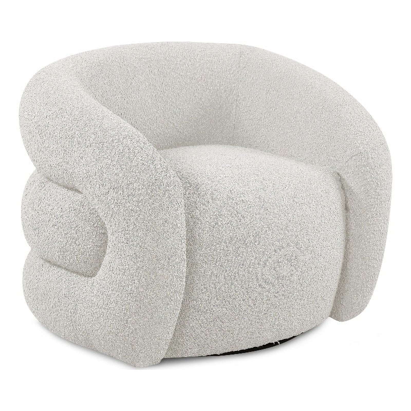 Meridian Furniture Roxbury Cream Boucle Fabric Swivel Accent Chair | Walmart (US)