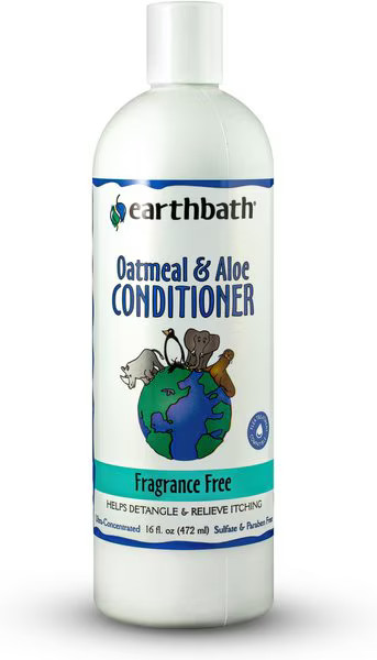 Earthbath Oatmeal & Aloe Fragrance Free Dog & Cat Conditioner, 16-fl oz bottle | Chewy