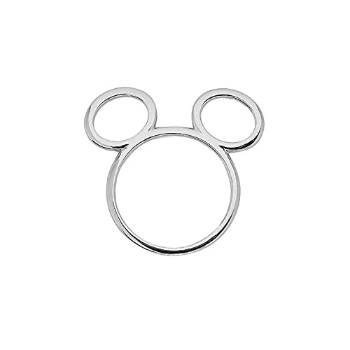 Pura Vida Silver Disney Mickey Mouse Cutout Ring - Brass Base Band, Rhodium Plating | Amazon (US)