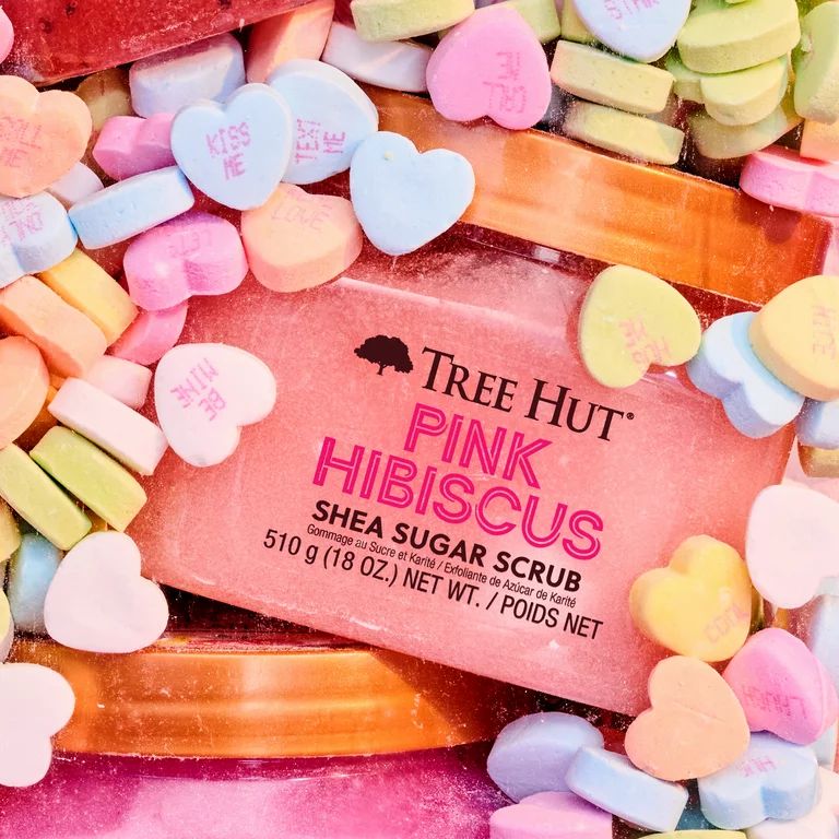 Tree Hut Pink Hibiscus Shea Sugar Exfoliating & Hydrating Body Scrub, All Skin Types 18 oz. | Walmart (US)