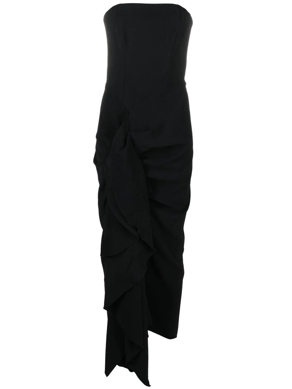 Solace London Thalia drape-detail Strapless Dress - Farfetch | Farfetch Global