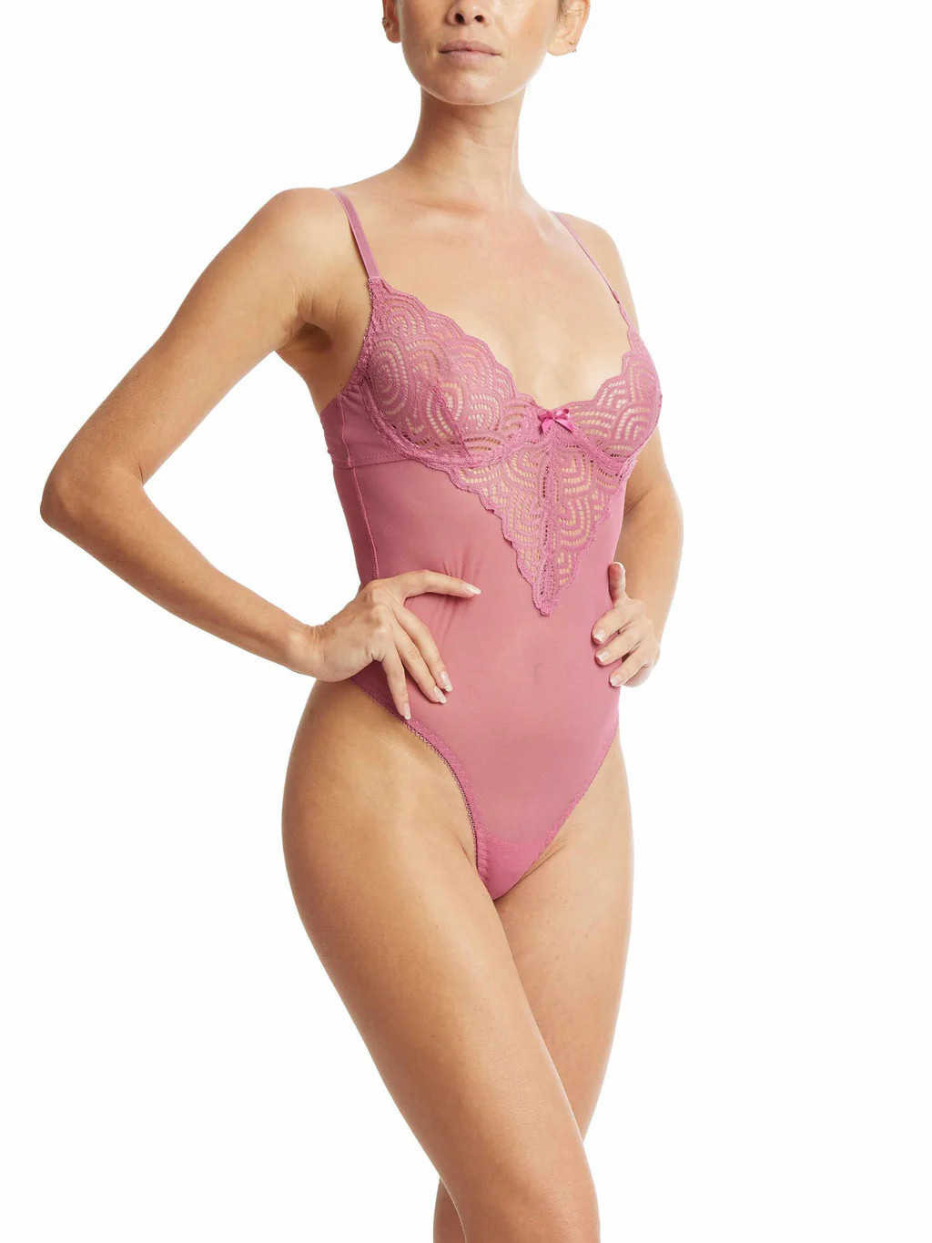 &oh™ Along The Lines Underwire Bodysuit Rosehip Pink Sale | Hanky Panky