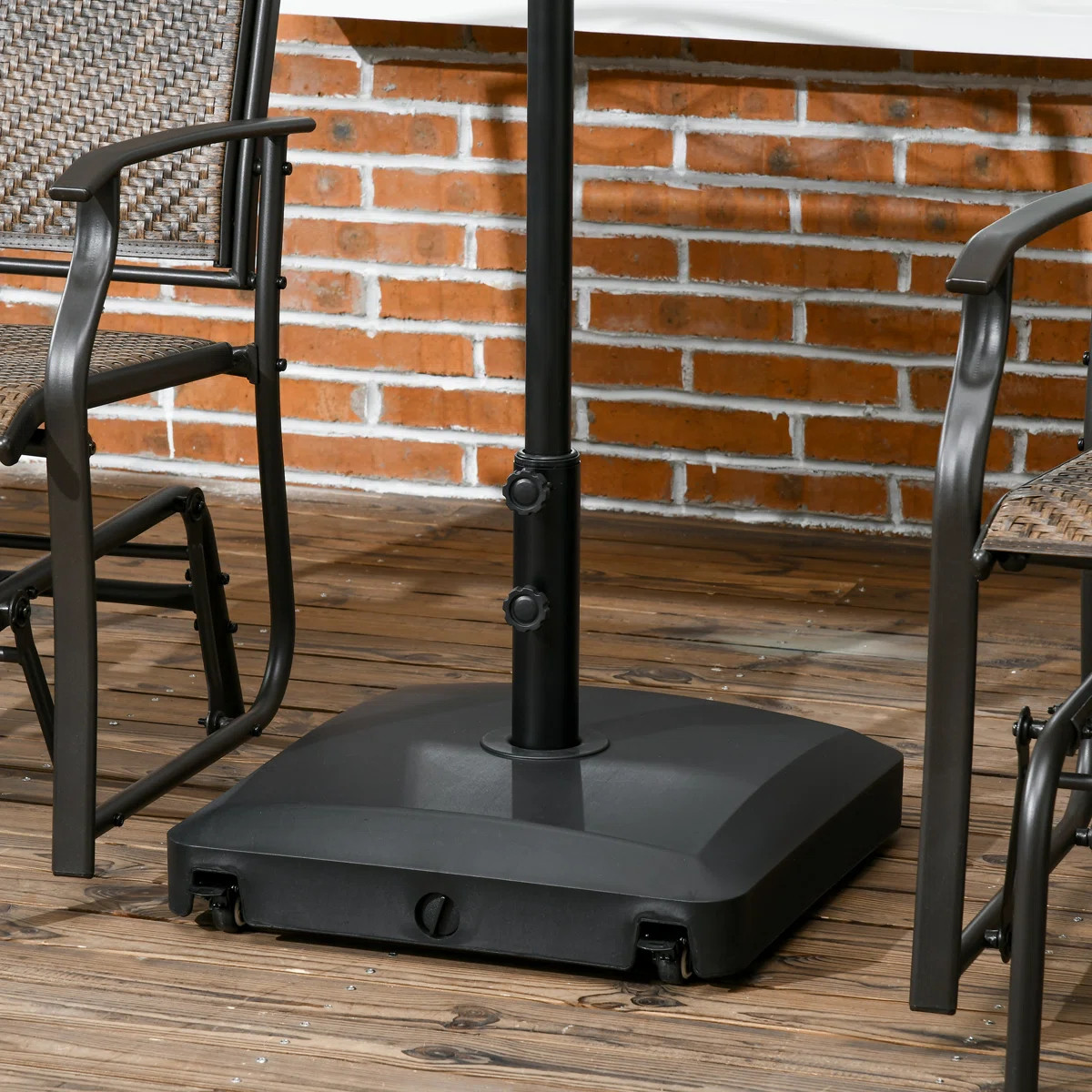 Freeport Park® Jarrard Outsunny Patio Umbrella Base with Wheels, 53lbs Water or 66lbs Sand Fille... | Wayfair North America