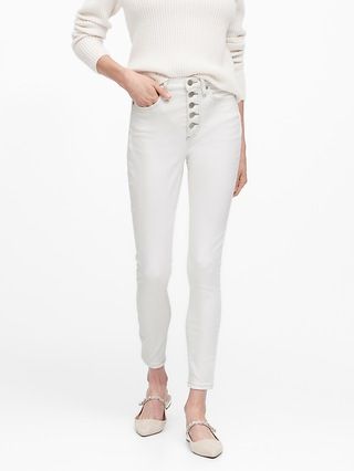 Petite High-Rise Skinny Button Fly Jean | Banana Republic (US)