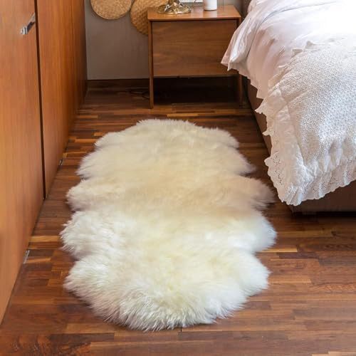 MH MYLUNE HOME Genuine Sheepskin Rug, New Zealand Luxury Sheepskin Carpet Natural, Real Sheepskin... | Amazon (US)