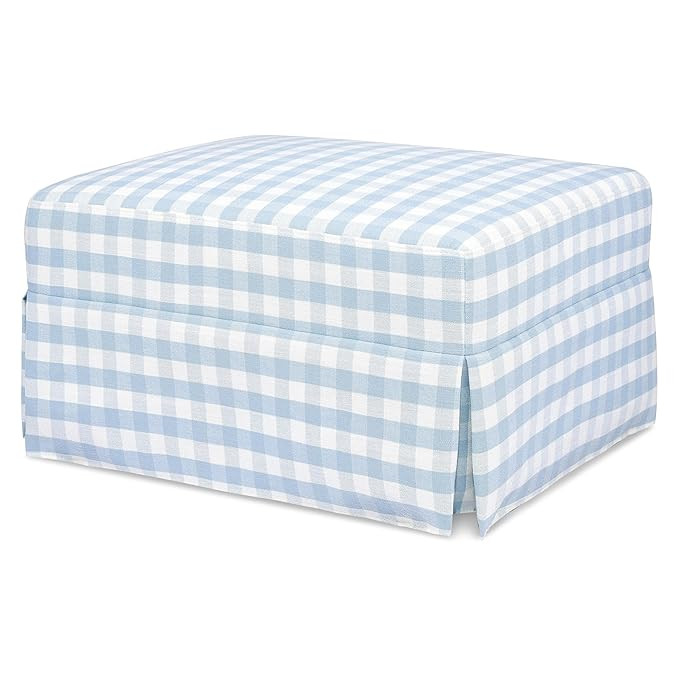 Namesake Crawford Gliding Ottoman in Blue Gingham, Greenguard Gold Certified | Amazon (US)