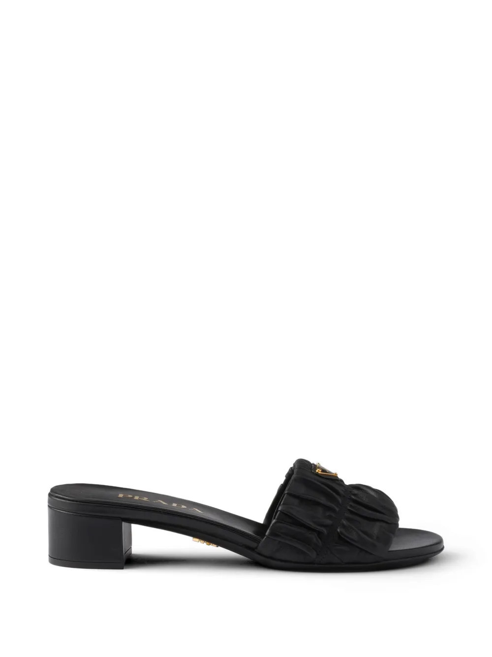Prada matelassé nappa leather slides - Black | Farfetch Global