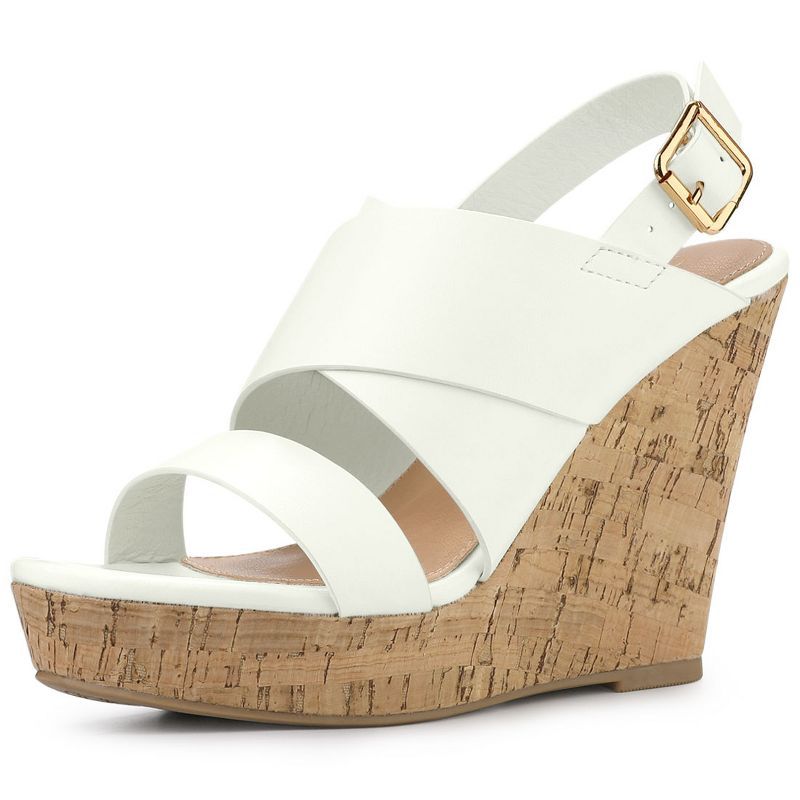 Allegra K Women's Wood Wedges Platform Wedge Sandals | Target