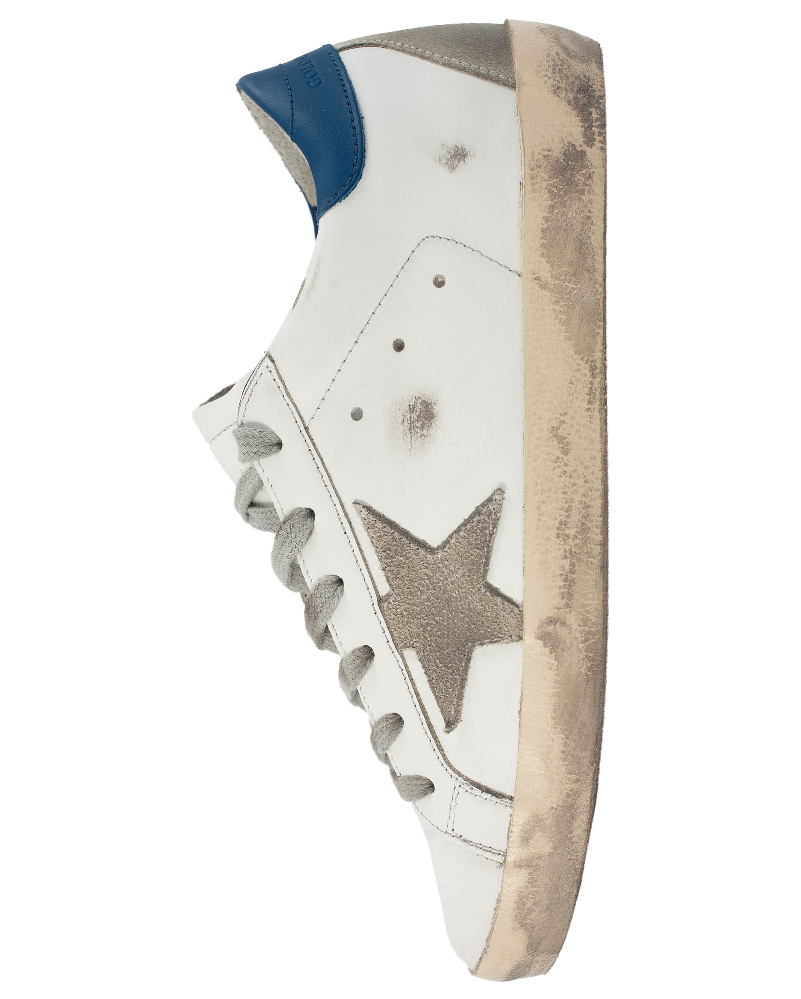 White and Blue Superstar Leather Sneakers Golden Goose | SVMoscow