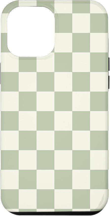 iPhone 13 Pro Max Classic Checkered Checker Checkerboard Light Sage Green Case | Amazon (US)