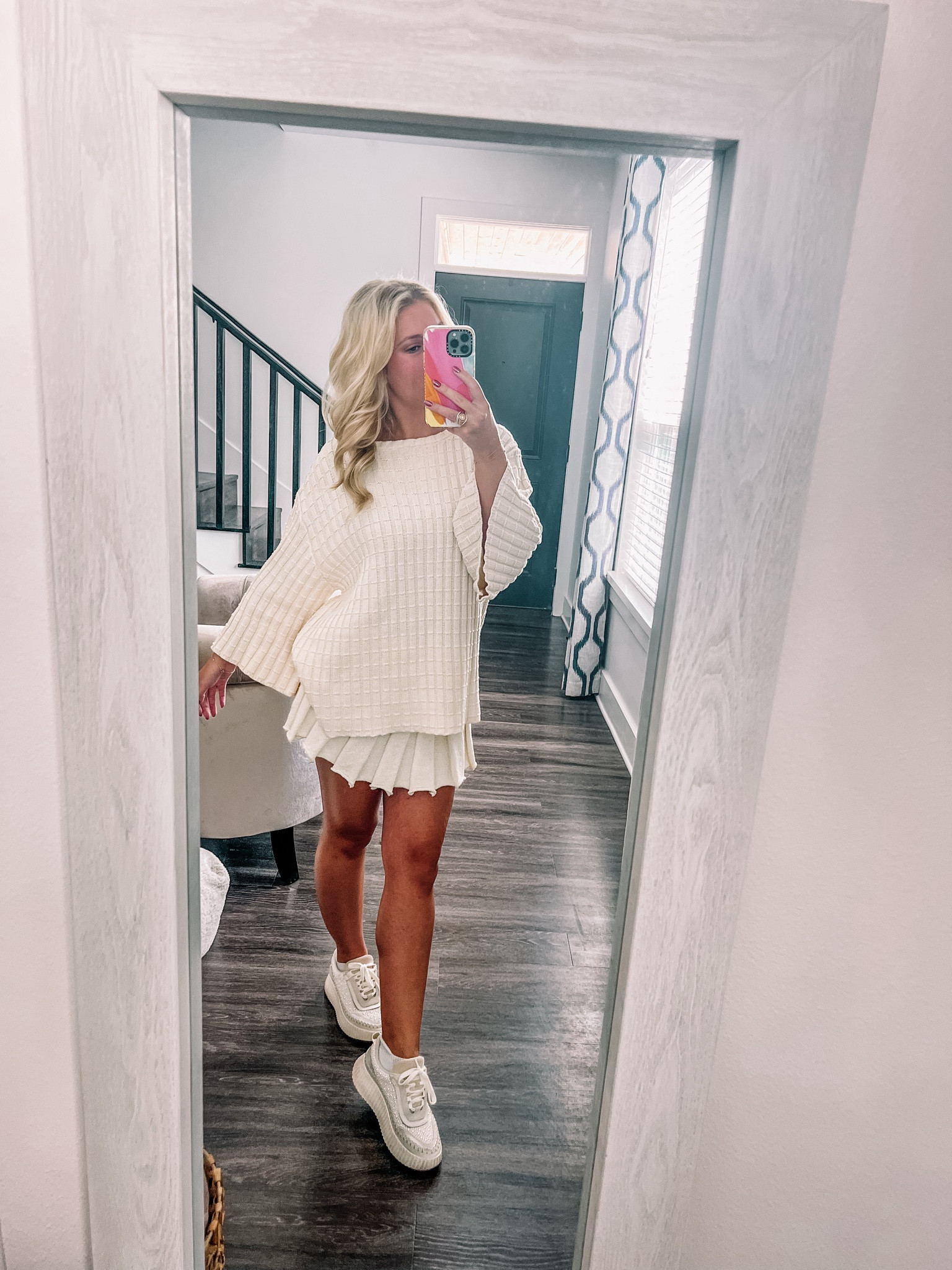 The cutest fall sweater set!!! The skirt and sweater included🤪 wearing an XS but the skirt runs small!

#LTKSeasonal