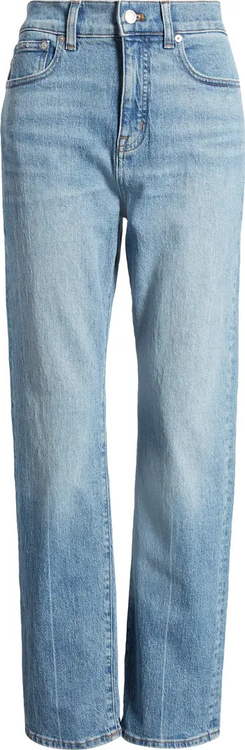 Madewell The '90s Creased High Waist Straight Leg Jeans | Nordstrom | Nordstrom