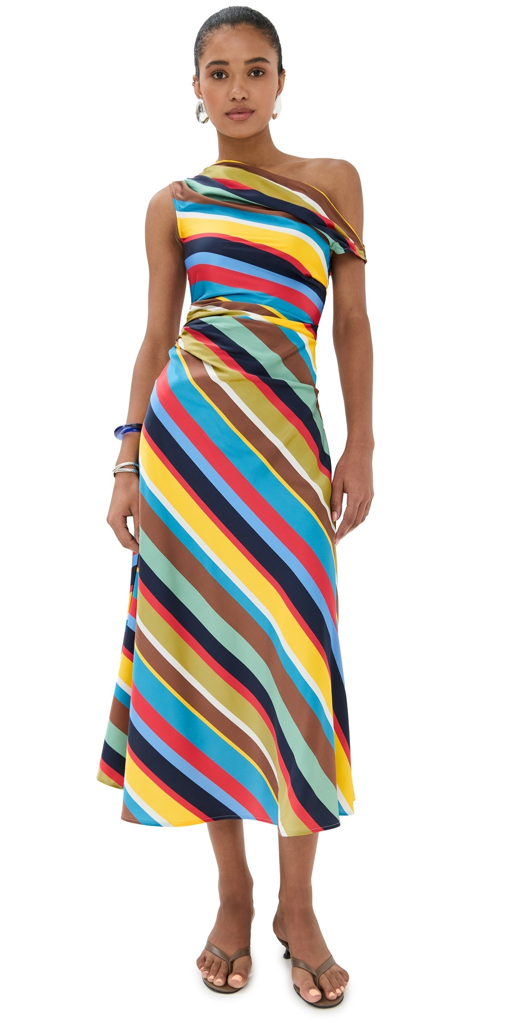 STAUD Phare Silk Dress Market Stripe 14 | Shopbop