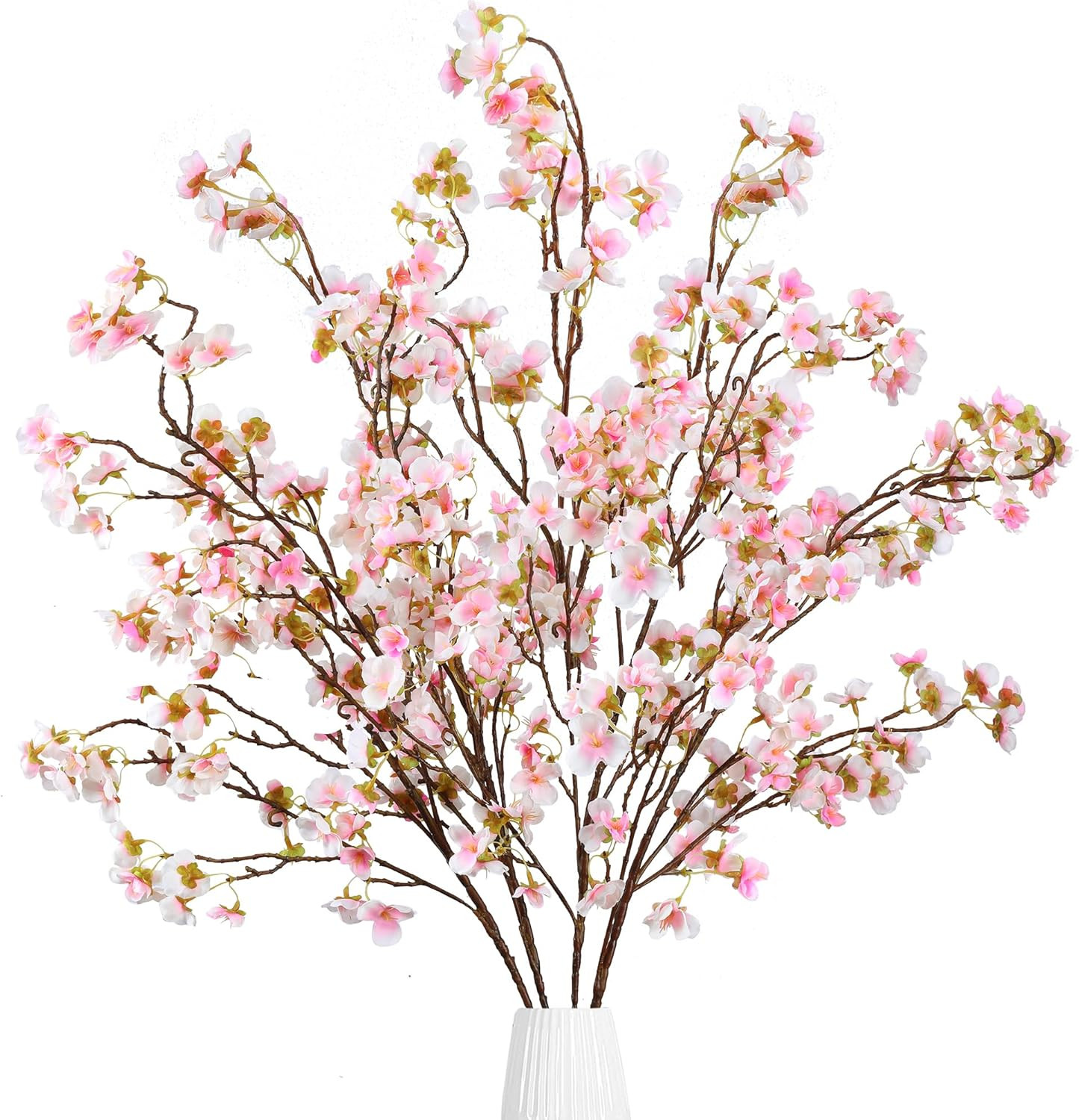 Sggvecsy Artificial Cherry Blossom Flowers 4 Pcs Faux Cherry Blossom Stems Faux Silk Cherry Bloss... | Amazon (US)