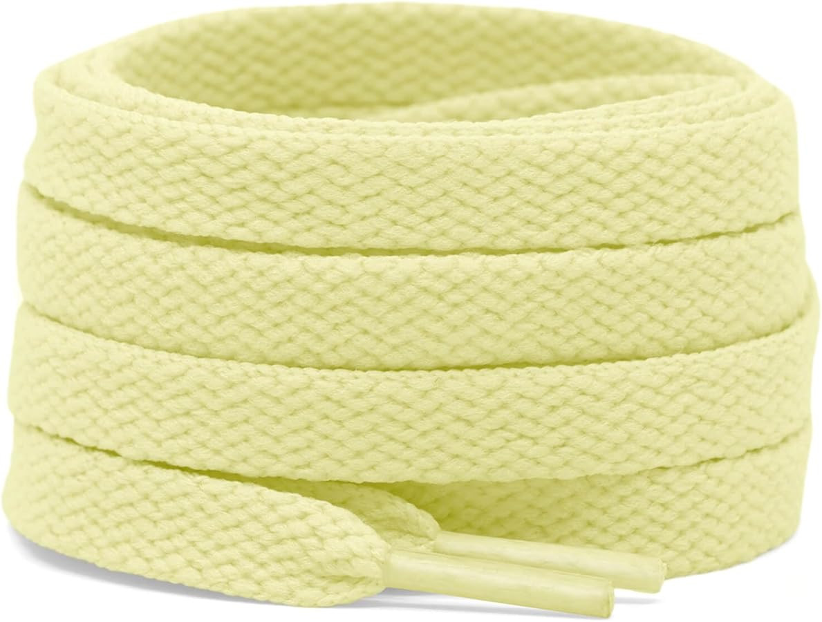 DELELE 2 Pair Flat Shoe laces 5/16" Wide Shoelaces for Athletic Running Sneakers Shoes Boot Strin... | Amazon (US)
