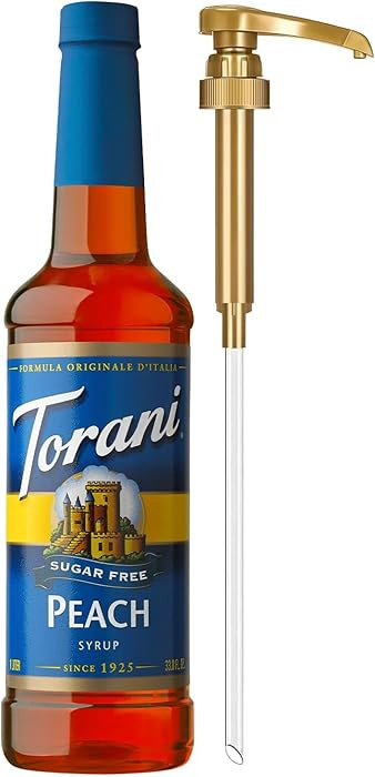 Torani Sugar Free Peach Syrup for Drinks, Zero-Calorie Flavoring for Iced Tea, Lemonade, and Soda... | Amazon (US)