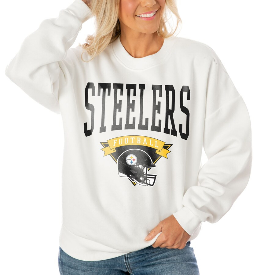 Pittsburgh Steelers Gameday Couture Women's Oversized Line Pullover Sweatshirt - White | Fanatics
