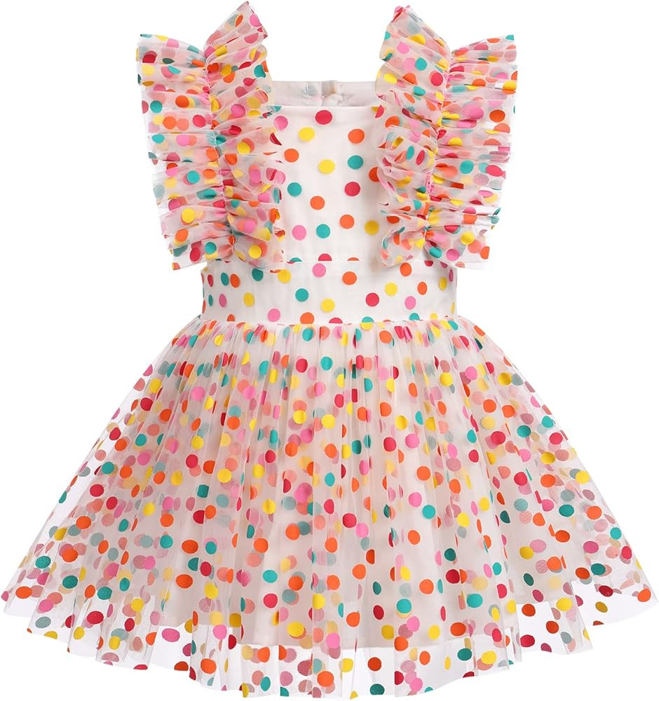 Newborn Baby Girl 1st Birthday Outfit Princes Dress with Diaper Cover Lace Ruffles Romper Tutu Ca... | Amazon (US)