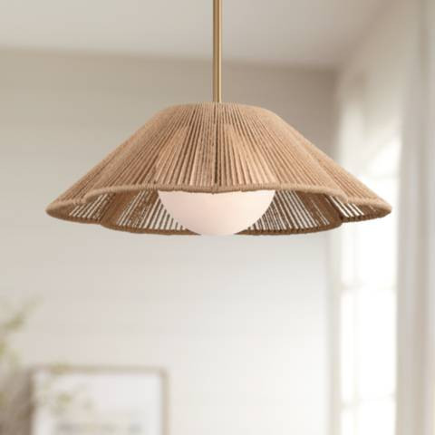 Mylinh 22 1/4" Wide Natural Rope Pendant Light | Lamps Plus