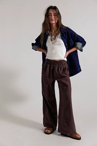 Day's End Cotton-Linen Pull-On Pants | Free People (Global - UK&FR Excluded)