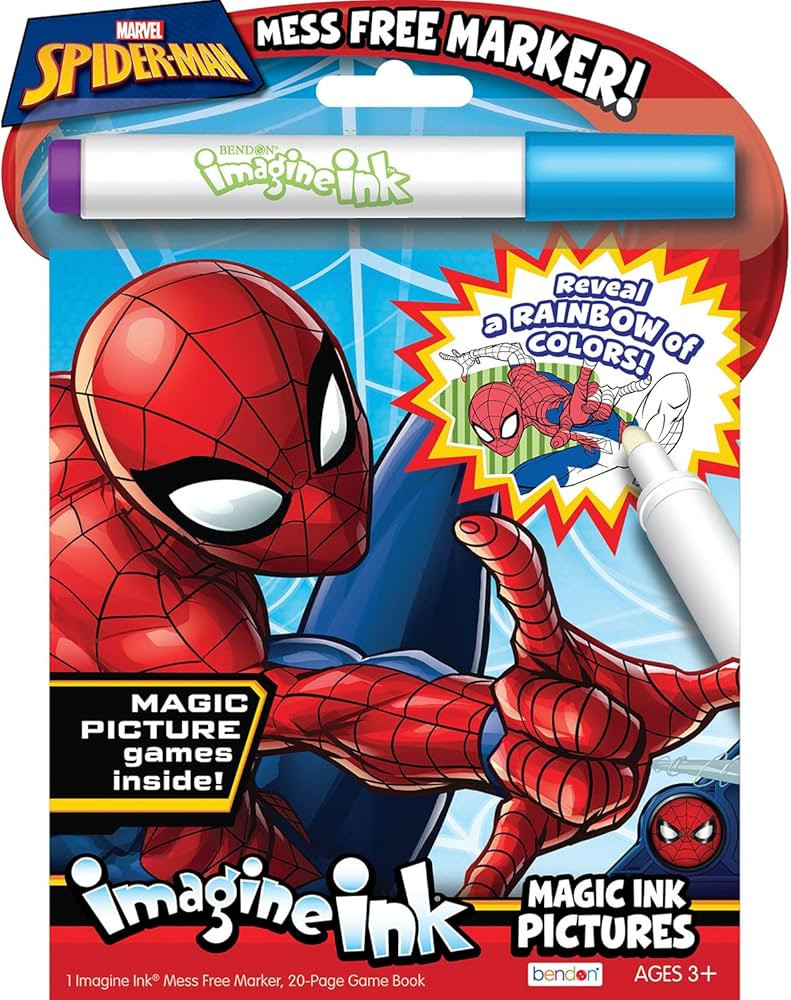 Bendon Magic Ink Pictures Imagine Ink Game Book with Mess Free Marker (Spider-Man) | Amazon (US)