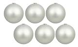 6 Pack 120mm 5" Matte Silver Ball Ornament with Wire and UV Coating | Amazon (US)