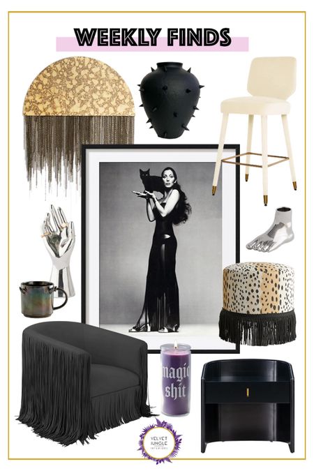 Let the spooky season commence ! 
Today’s finds are centered around this utterly fabulous Cher print, inspiring some glam and sexy grown-up goth vibes for your home !

#weeklyfinds #homedecor #falldecor #halloweendecor
@liketoknow.it #liketkit 

https://liketk.it/4js2D

#LTKHalloween #LTKHoliday #LTKSeasonal