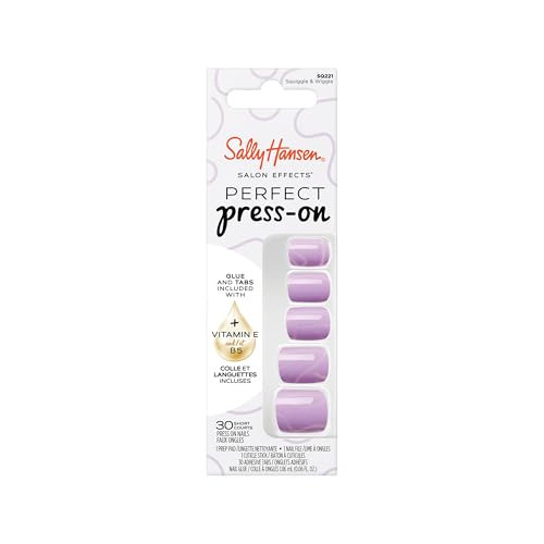 Sally Hansen Salon Effects Perfect Press-On Nails | Square Shape | Easy to Apply, Non-Damaging | 30 Nails, Nail Glue, Adhesive Tabs, File | Squiggle & Wiggle | Amazon (US)