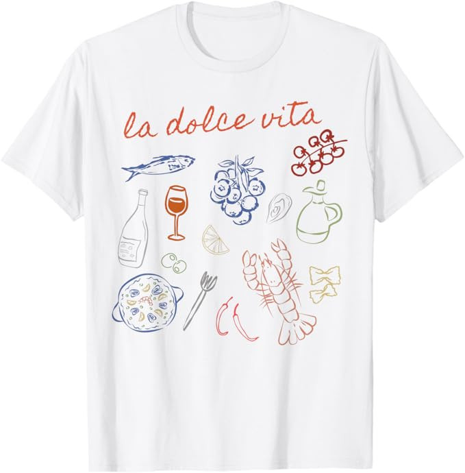 La Dolce Vita Cute Italy Ciao Bella Girl Summer Ocean Style T-Shirt | Amazon (US)