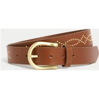 M&S Collection Women's Leather Embellished Waist Belt - Tan, Tan | Marks & Spencer (UK)