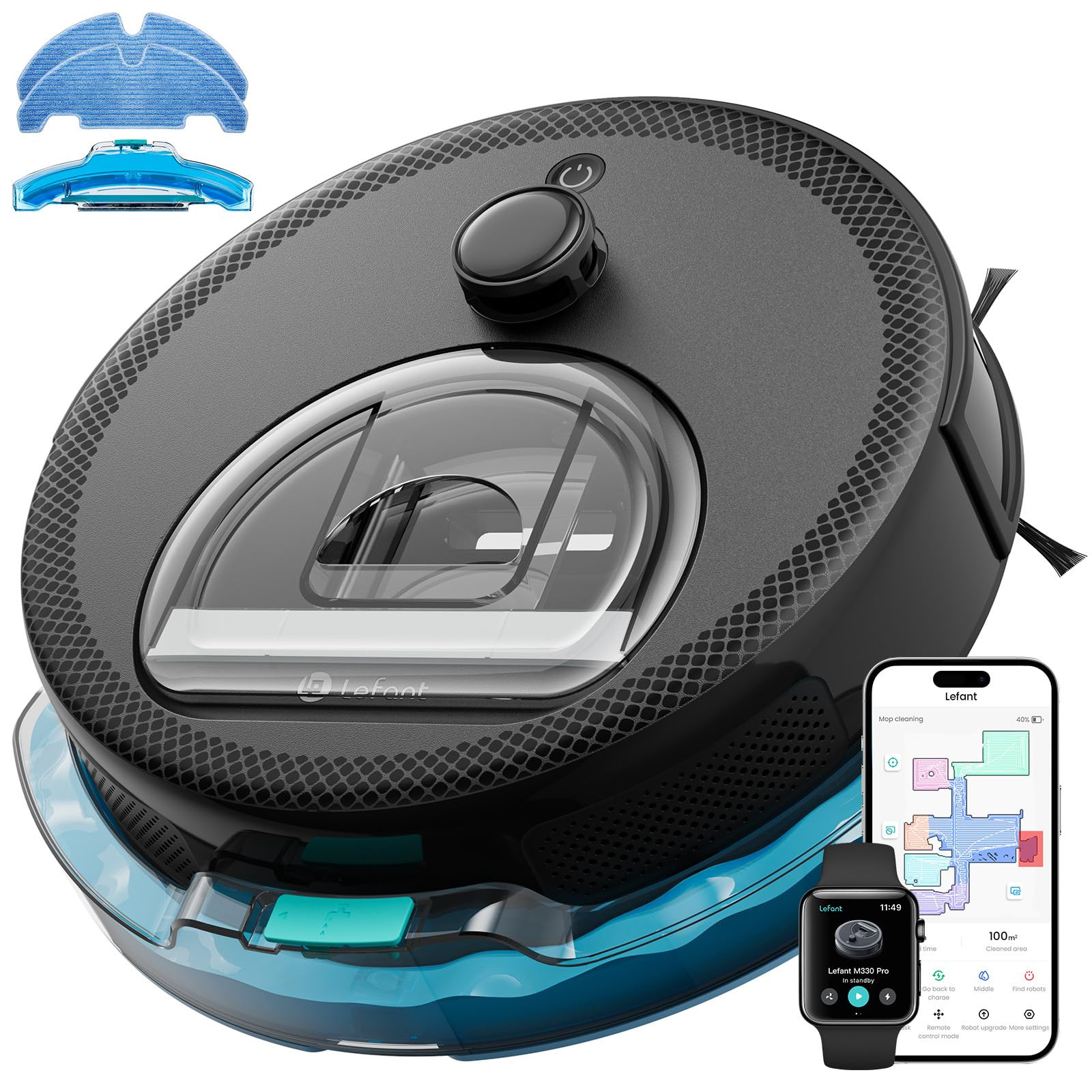 Lefant LiDAR Robot Vacuum and Mop, 450ml Visible Dustbin, Upgraded 190° PSD Obstacle Avoidance, ... | Amazon (US)