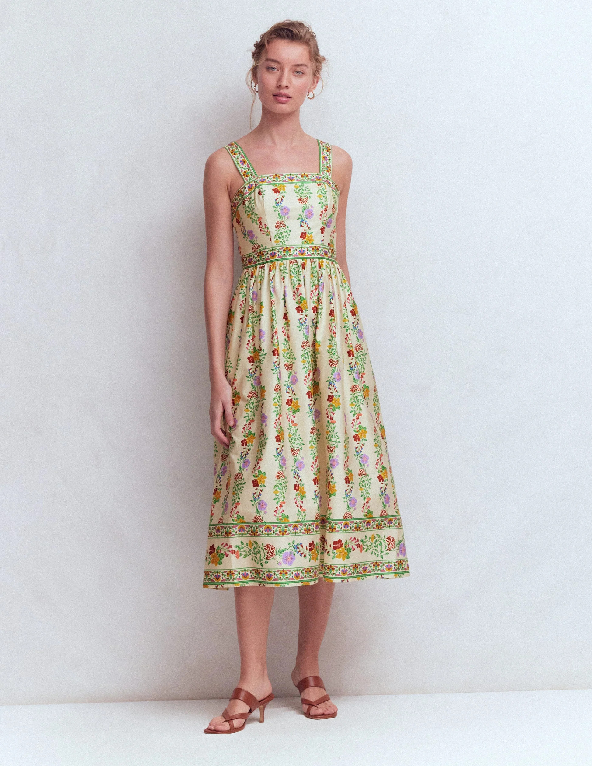 Square Neck Occasion Dress-Ivory, Blossom Trail | Boden (US)