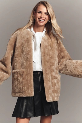 Maeve Faux Fur Teddy Coat | Anthropologie (US)