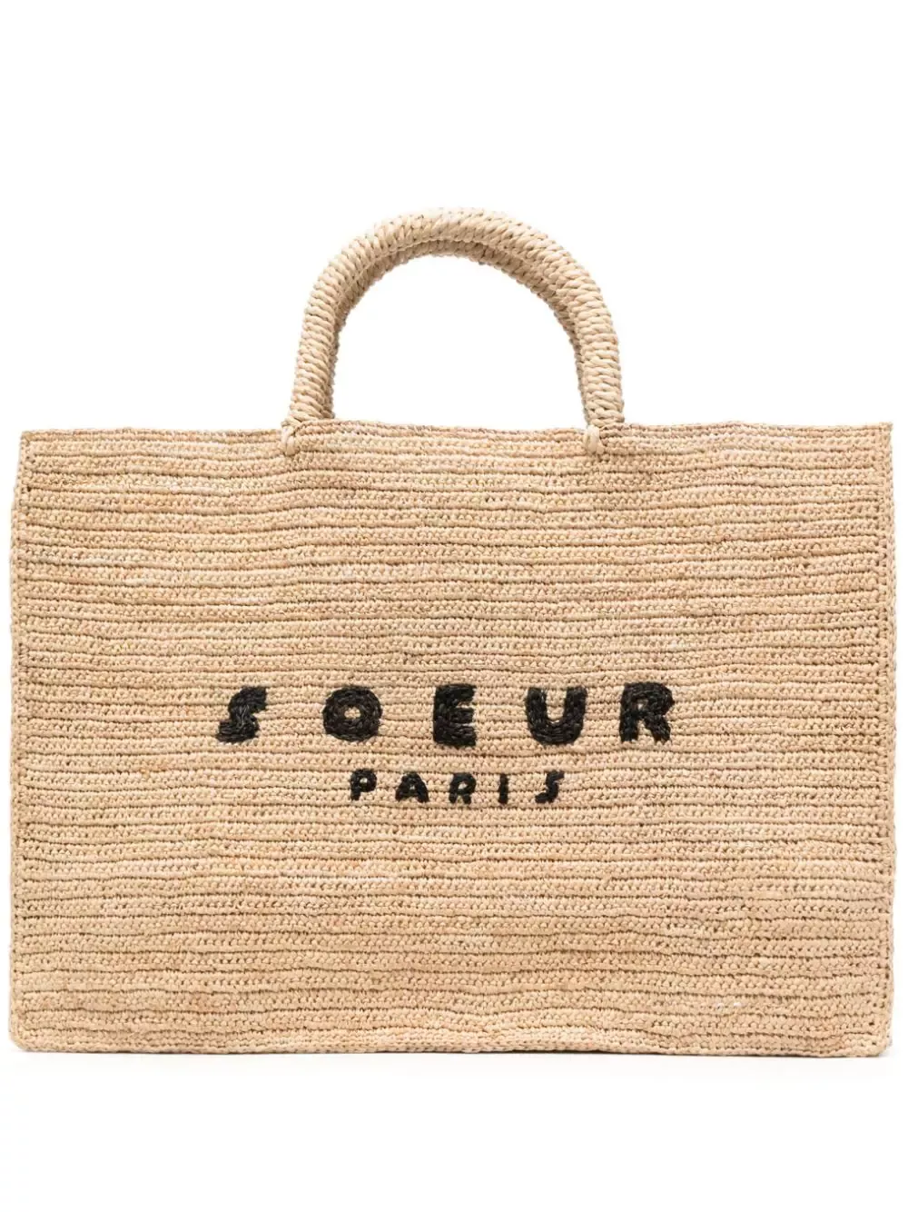 logo-embroidered raffia tote bag curated on LTK