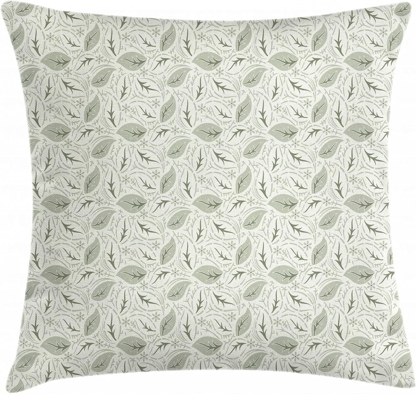 Ambesonne Leaves Throw Pillow Cushion Cover, Floral Vintage Ornamental Flourishing Nature Illustr... | Amazon (US)