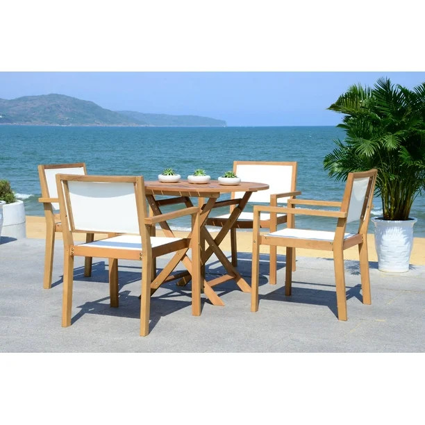 Safavieh Chante 5 Piece Outdoor Contemporary Dining Set with Cushion | Walmart (US)