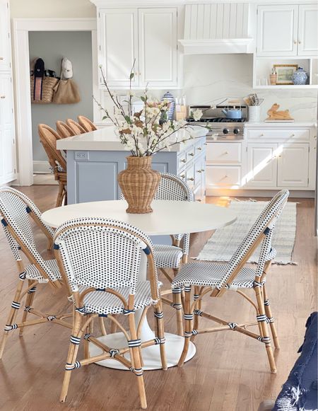 Shop our blue and white coastal kitchen dining chairs, gingham runner and swivel counter stools all on sale up to 25% OFF right now!! 😍🙌🏻

Island color: BM blue heather 
Countertops & backsplash: Calcutta Ana Quartz by Raphael stone

#LTKSpringSale #LTKhome #LTKsalealert