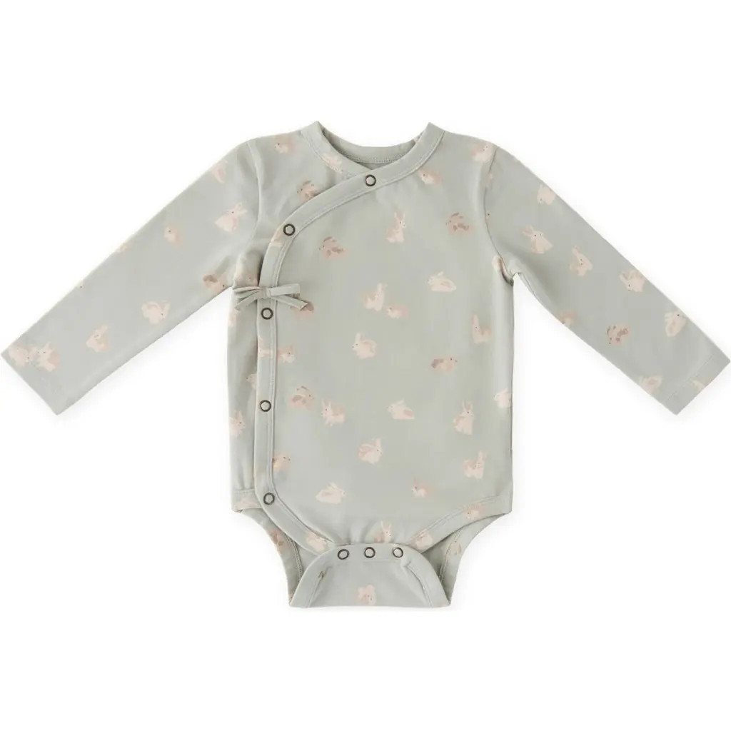Pehr Littles Long Sleeve Organic Cotton Romper in Hoppy Bunny at Nordstrom, Size 0-3M | Nordstrom