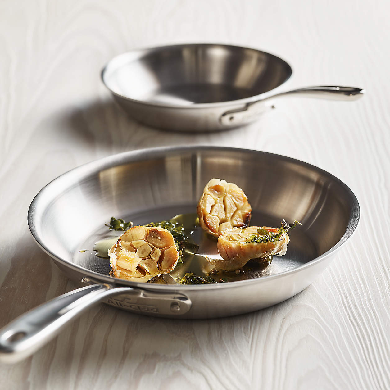 All-Clad D3 Curated Stainless Steel 8" and 10" Fry Pans Set + Reviews | Crate & Barrel | Crate & Barrel