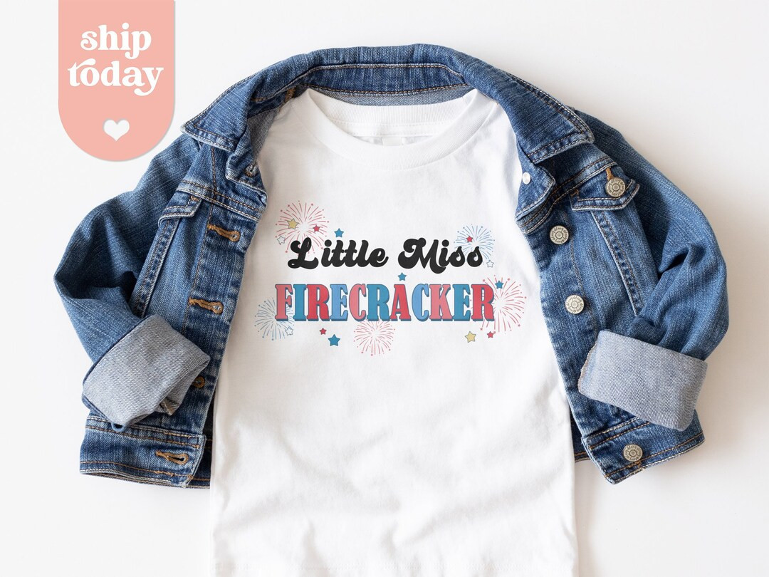 Little Miss Firecracker Toddler Shirt • Cute 4th of July Kids Clothing • Summer Patriotic Kid... | Etsy (US)