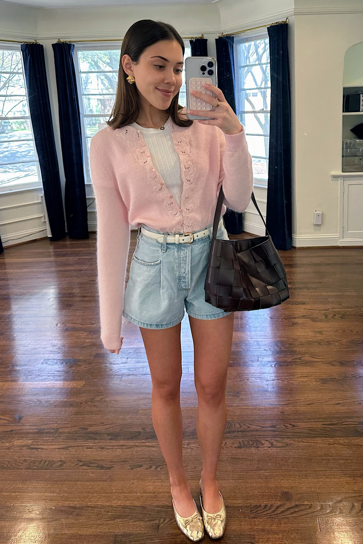 Transitional outfit heading into spring! These are my favorite denim shorts of all time! So so comfortable! I linked them from as many sources as I possibly could below! they go out of stock quite often to make sure to keep an eye on it! I am in a size 24 and they run true to size!! 

#LTKSpringSale #LTKstyletip #LTKSeasonal