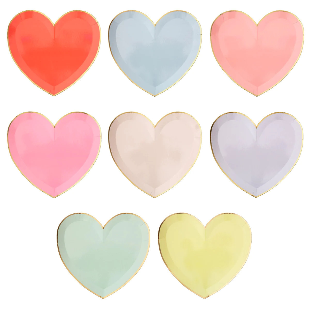 Party Palette Heart Large Plates (x 8) | Meri Meri