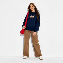 Women's Bluey Merry Christmas Fleece Graphic Sweatshirt - Navy Blue M | Target