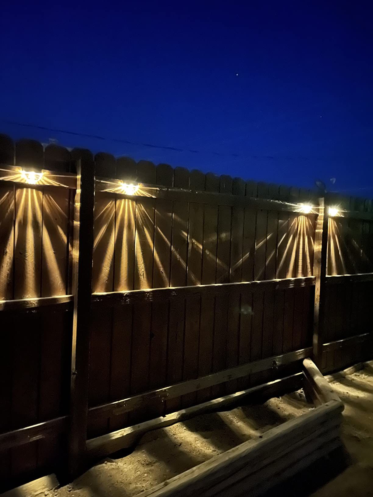 Solar Deck Lights, Outdoor Lighting Backyard Deck Decor Outdoor Step Lights Garden Post Fence - 6... | Amazon (US)