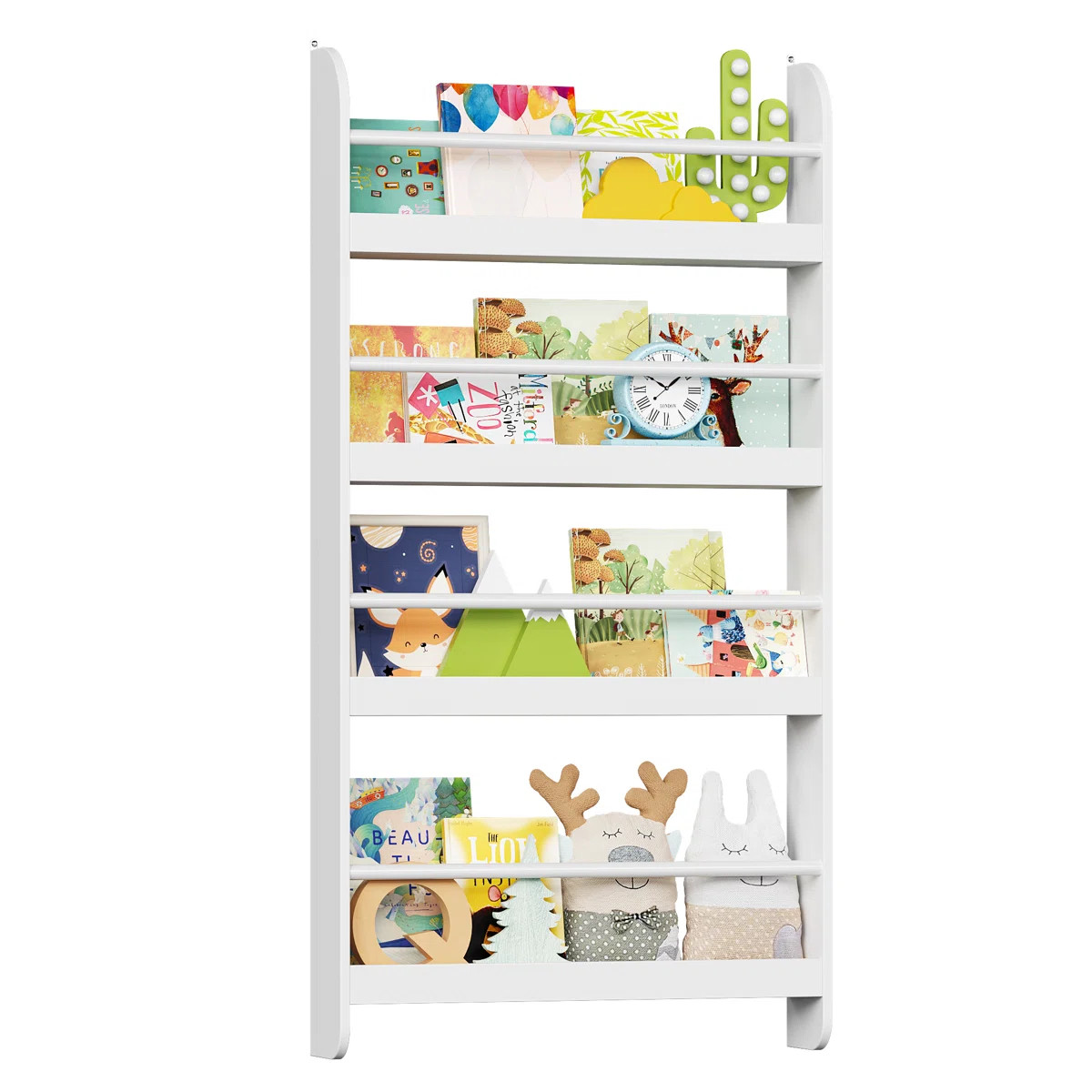 Albertson 43.7'' H X 22.8'' W Kids Floating Bookshelf, Nursery Bookshelf for Toddler Room, White | Wayfair North America