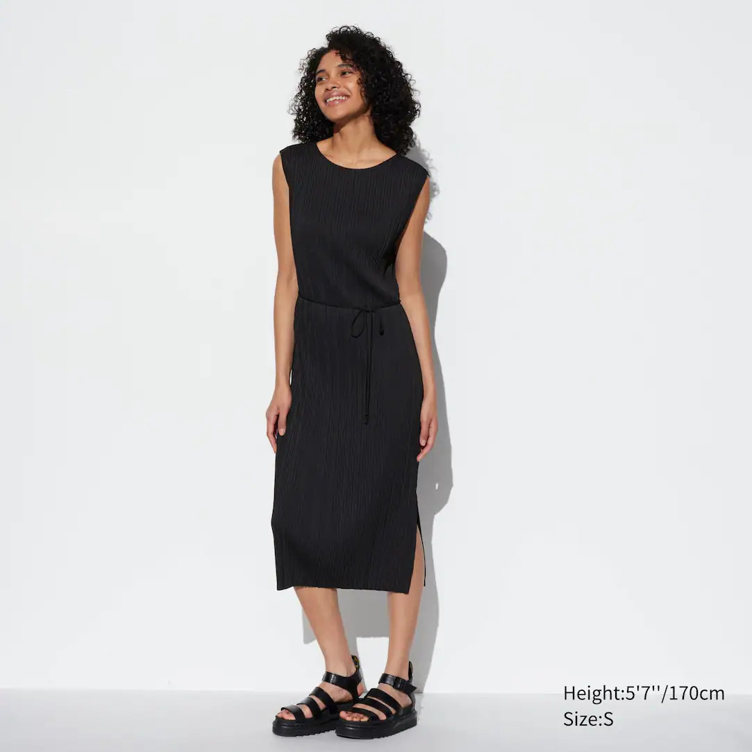 Pleated Sleeveless Dress | UNIQLO (UK)