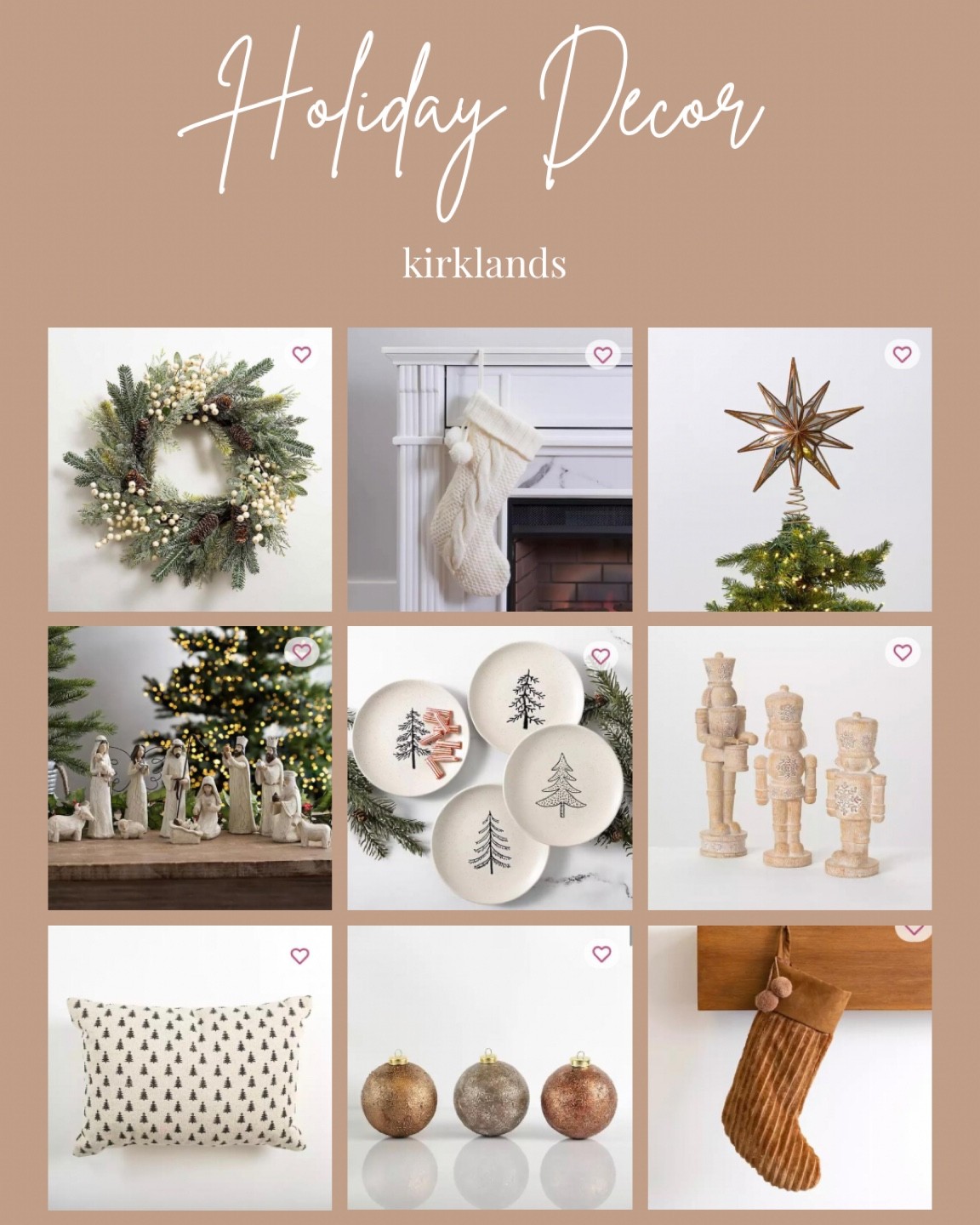 Christmas decor from Kirklands - my picks! #holidayhomedecor #christmasdecor

#LTKunder100 #LTKHoliday #LTKhome