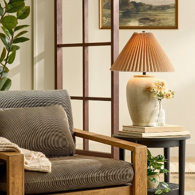 Ceramic Table Lamp Cream with Pleated Fabric Shade - Hearth & Hand™ with Magnolia | Target